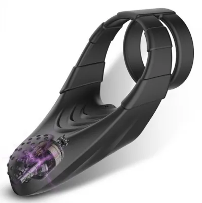 Anneau pénien Vibrant en silicone DUAL VIBE 35mm