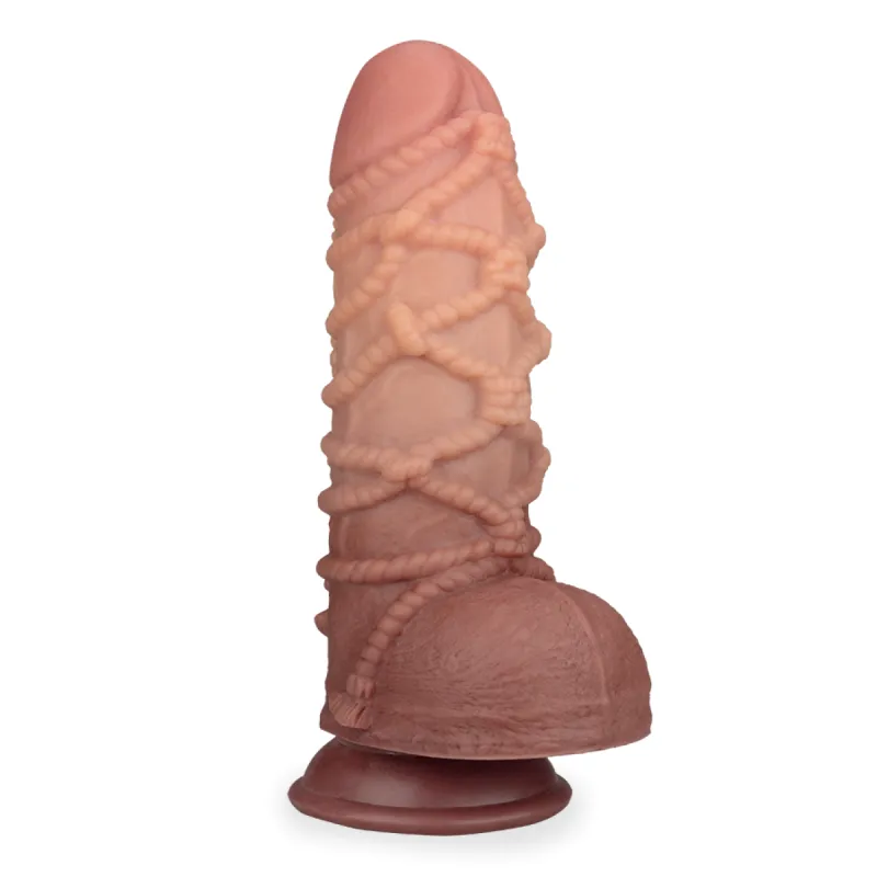 Gode godemichet ventouse en silicone XXL Shibari gode vaginal ou anal homme ou femme - Peau mate