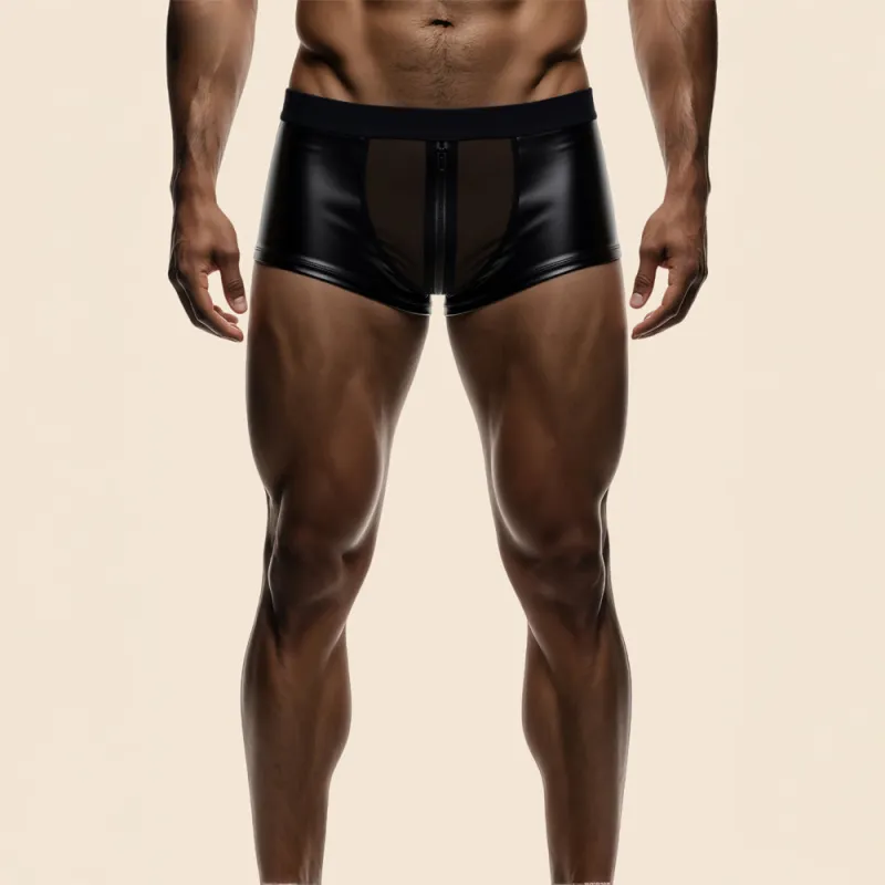 Boxer simili cuir à fermeture Ugo - S/M