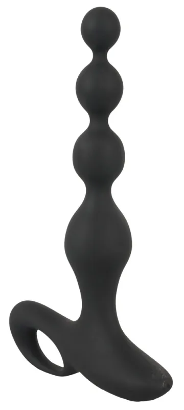 Stimulateur prostatique vibrant BEADS VELVET 16.5 x 3.5 cm Noir