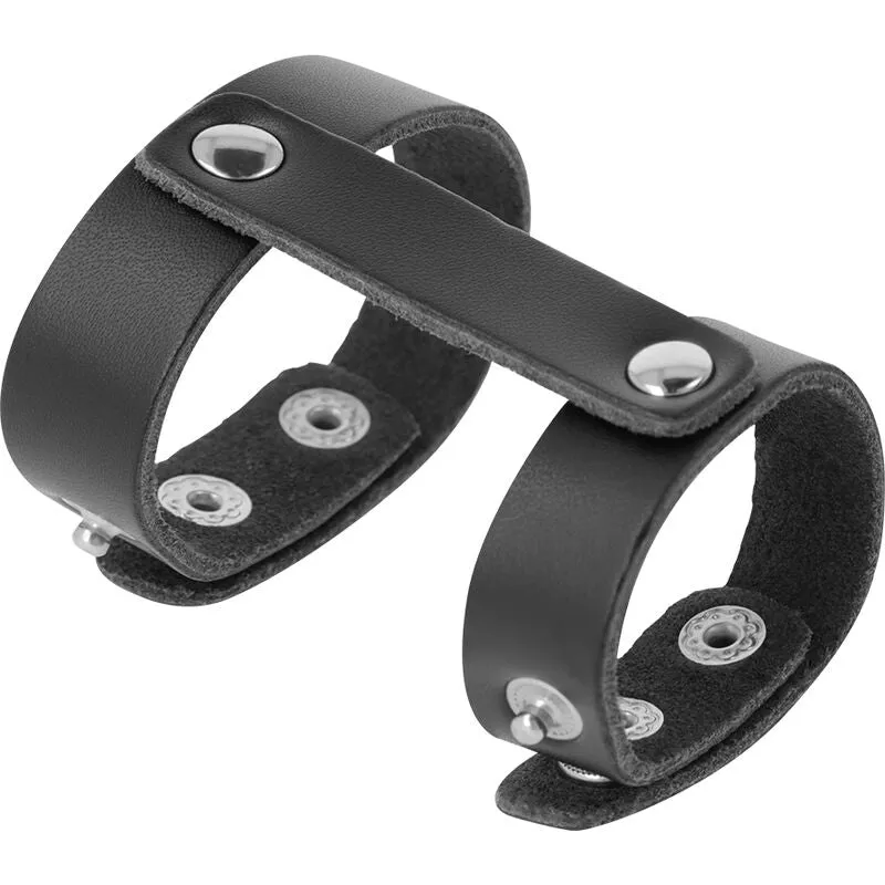 Anneau Pénis et Testicules Réglable Cuir - Darkness