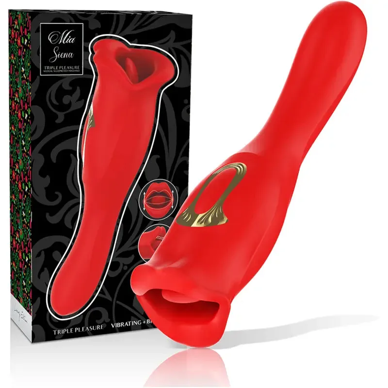 Stimulateur Clitoridien Siena Triple Plaisir Rouge - MIA