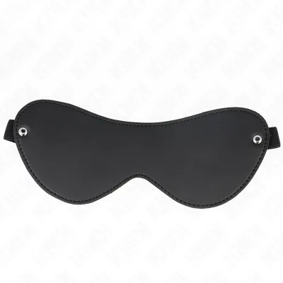 Masque de bondage en simili-cuir noir - Kink