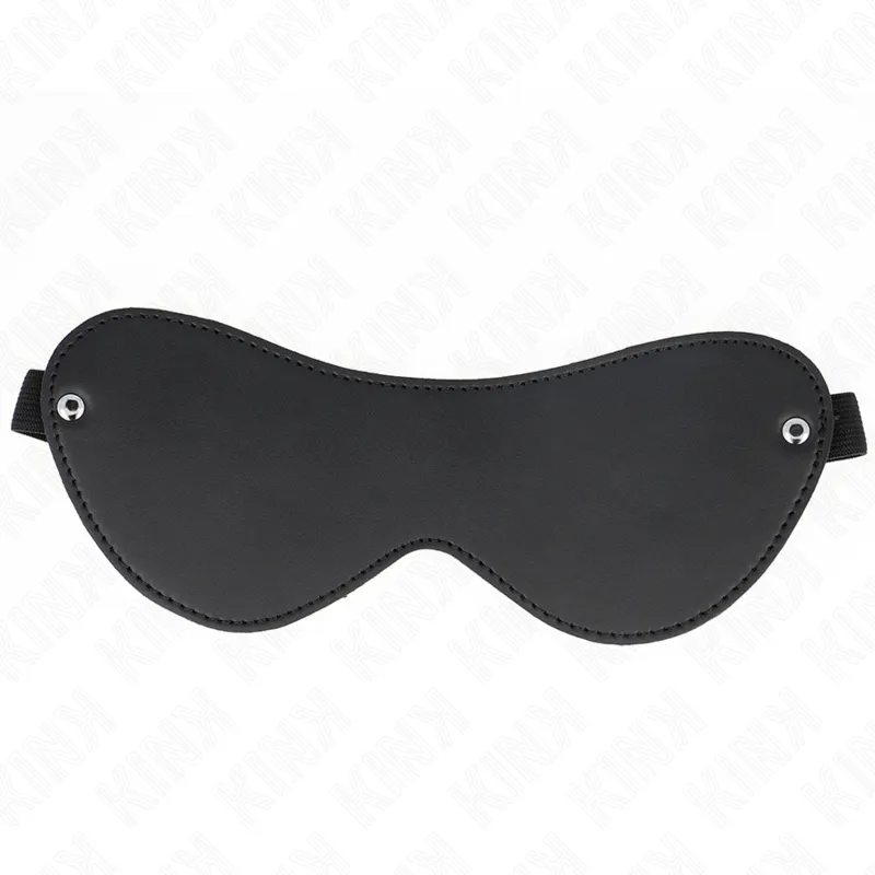 Masque de bondage en simili-cuir noir - Kink