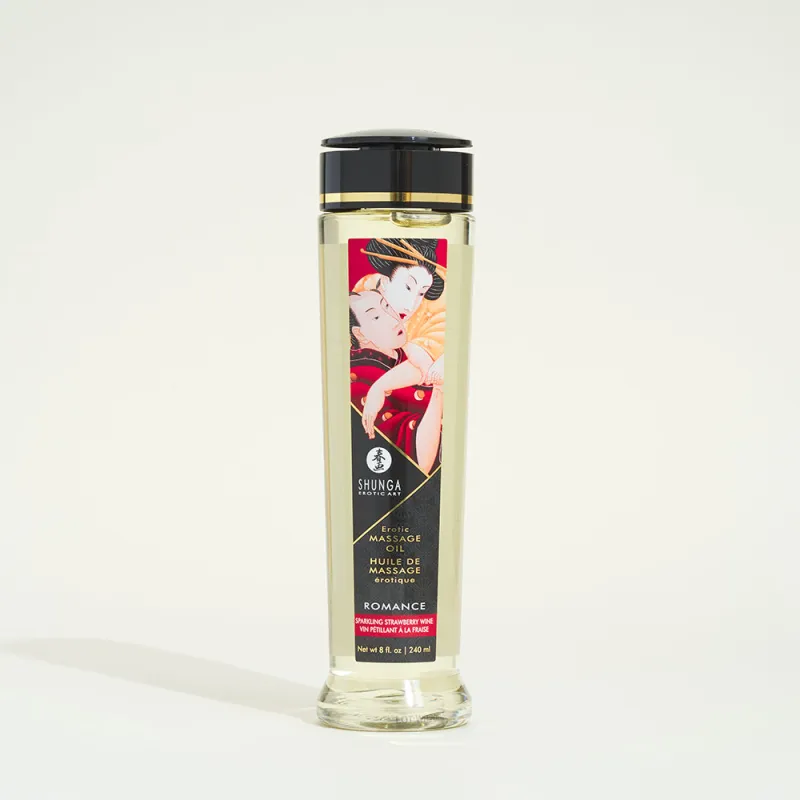 Huiles de massage Shunga - 240 ml  Vin pétillant à la fraise