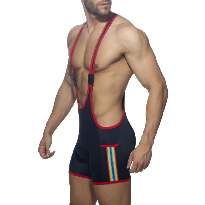 Addicted Singlet TAPE WRESTLING Marine