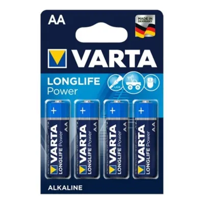 Piles Alcalines Longlife Power AA LR6 Pack de 4 - Varta