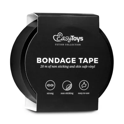 Easytoys Fetish - Rouleau adhésif de bondage en noir - 20m