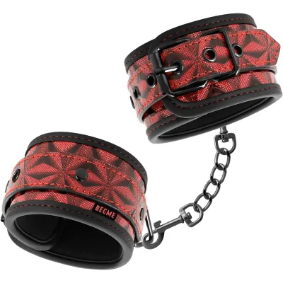 Menottes BDSM Premium Édition Rouge Néoprène - Begme