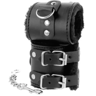 Menottes Sexy Darkness simili-cuir noir doublées - Darkness