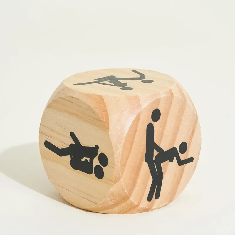 Dé Kamasutra géant en bois - 6 x 6 cm