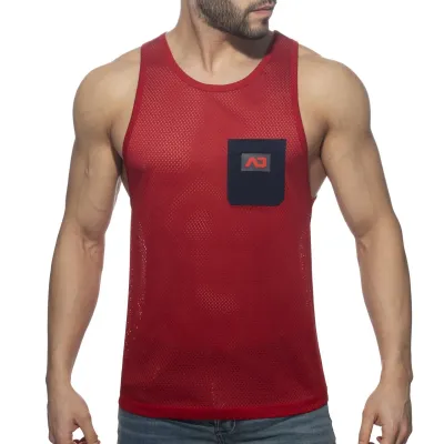 Addicted Débardeur Mesh POCKET CONTRAST Rouge-Marine