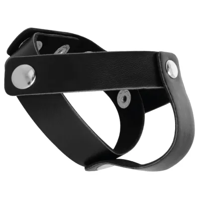 Cockring Cuir Réglable Pénis Testicules - Darkness