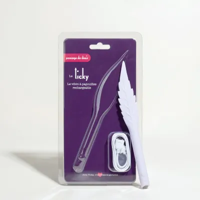 Ticky plume de massage vibrante rechargeable - 21 cm
