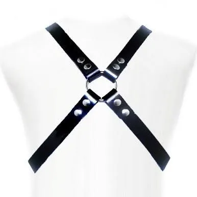 Harnais cuir homme leather body croix réglable S-XL - BDSM