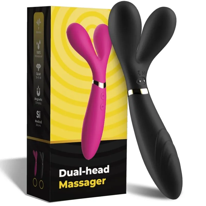 Vibrateur double tête Y-Wand noir - Armony
