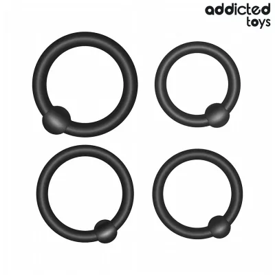 Anneaux Péniens Silicone Lot de 4 Tailles - Addicted Toys