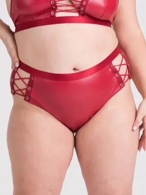 Culotte ouverte effet corset Fierce wetlook rouge GT