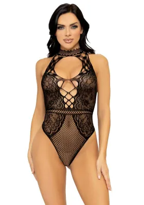 Body en Dentelle Filet - Noir