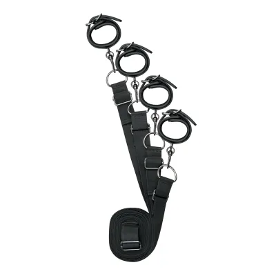 Easytoys Fetish - Menottes à sangles pour lit - Noir