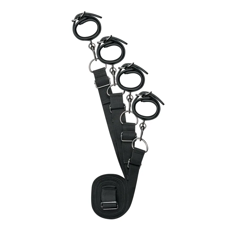 Easytoys Fetish - Menottes à sangles pour lit - Noir