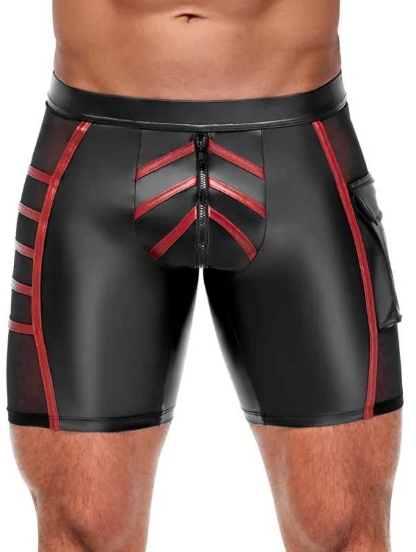 Short avec zip ORMETO Noir-Rouge