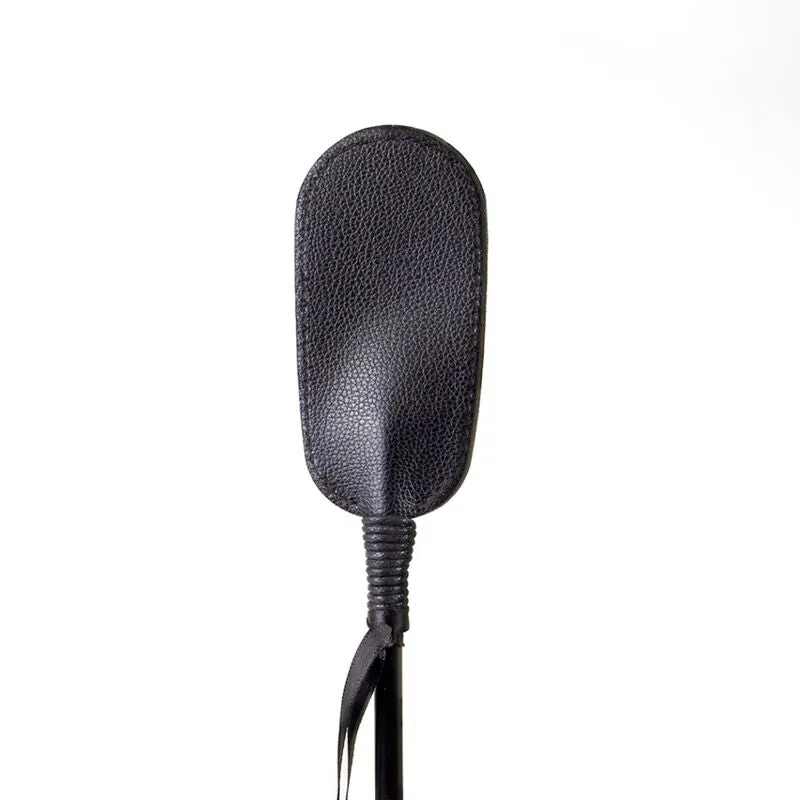 Mini fouet BDSM en cuir vegan noir - Secret Play