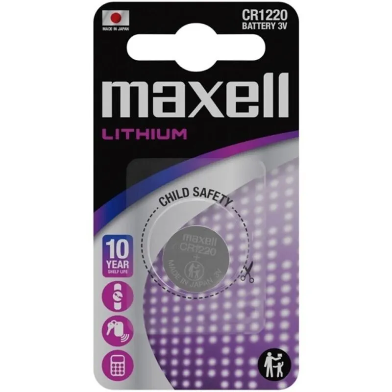 Pile Bouton Lithium CR1220 3V Blister - Maxell