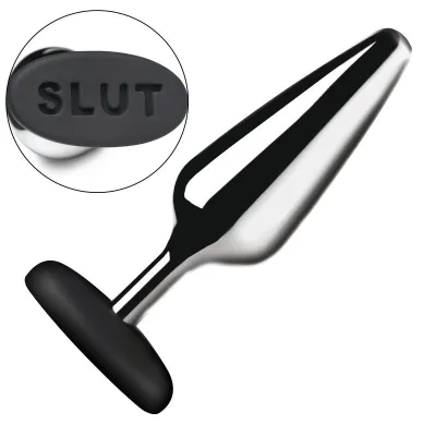 XR Brands - Plug Anal Butt Slut en Métal et Silicone - Argent