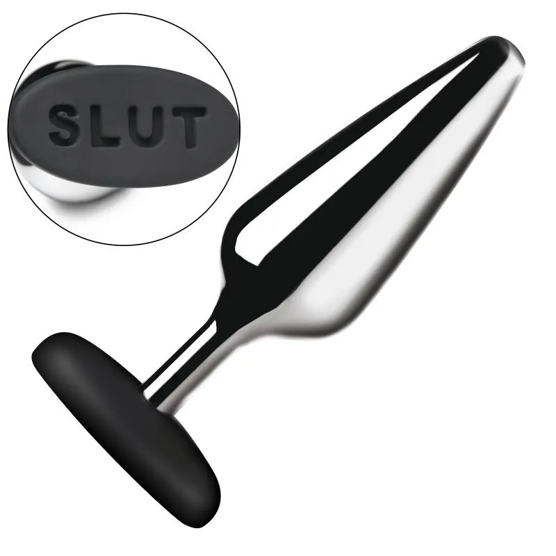 XR Brands - Plug Anal Butt Slut en Métal et Silicone - Argent