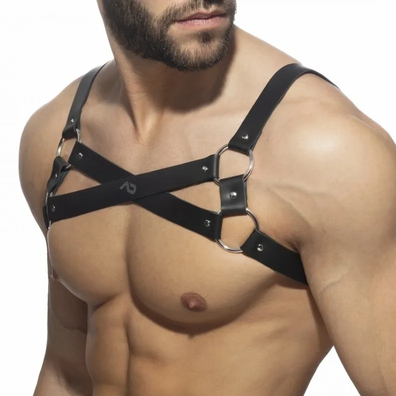 AD Fetish Harnais en cuir X-CROSS Noir