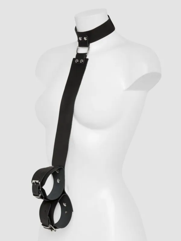 Attache collier et menottes en cuir Deluxe