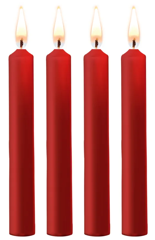 Lot de 4 Mini Bougies SM WAX Rouge