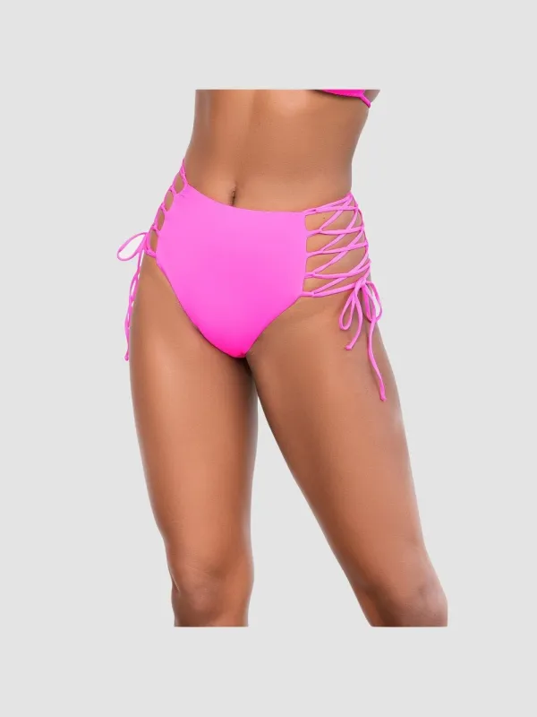 Culotte Maillot de Bain Taille Haute 6649 Rose