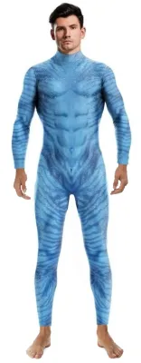 Combinaison Cosplay Sous les mers FISH Bleue