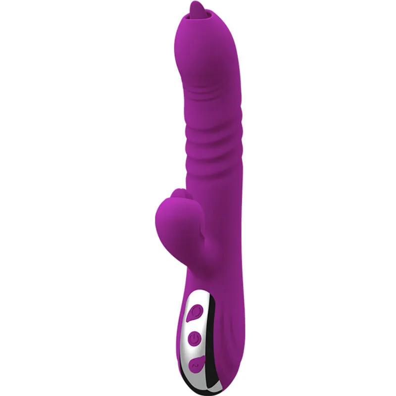 Vibrateur Rabbit Fairy Double Langue Chaleur Violet - Armony