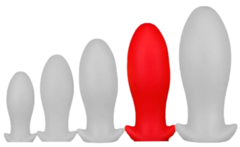 Plug en silicone SAURUS EGG XL 16.5 x 7.3cm Rouge