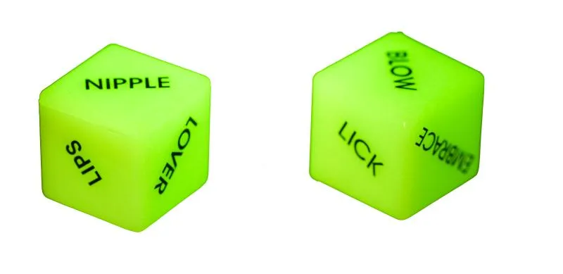 Dés de l'Amour Glow in the Dark Set - Version en anglais