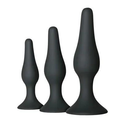 Easytoys - Set de 3 plugs anaux - Noir