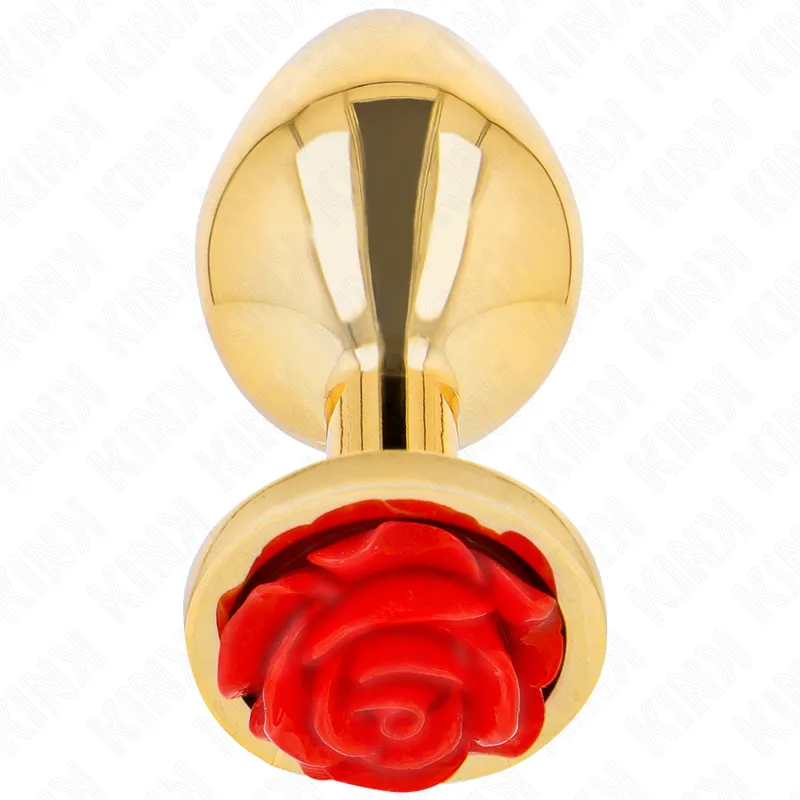 Plug anal métallique rose rouge taille M - Kink