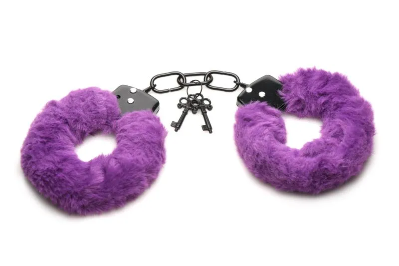 XR Brands - Cuffed In Fur Menottes - Violet