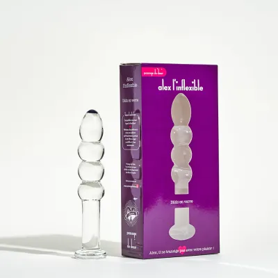 Dildo en verre Alex l'inflexible - 16,3 cm