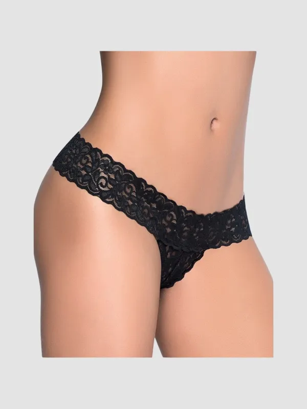 String Ouvert 99 Dentelle Noir