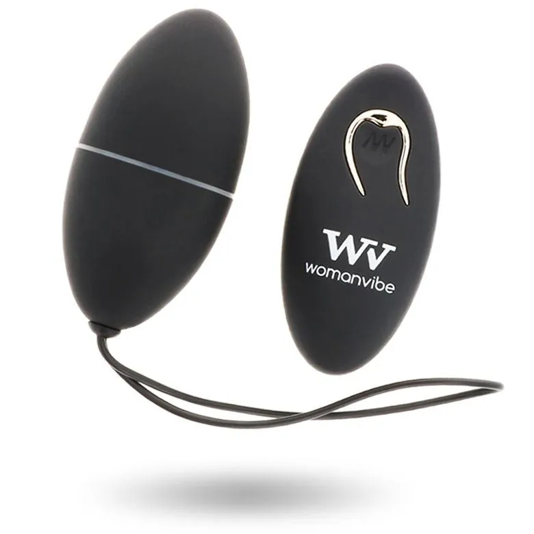 Oeuf vibrant télécommandé Alsan noir en silicone - Womanvibe