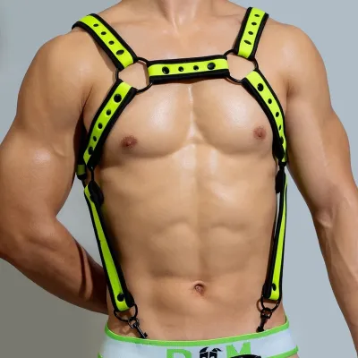 Harnais en néoprène NEO CHEST Noir-Vert fluo