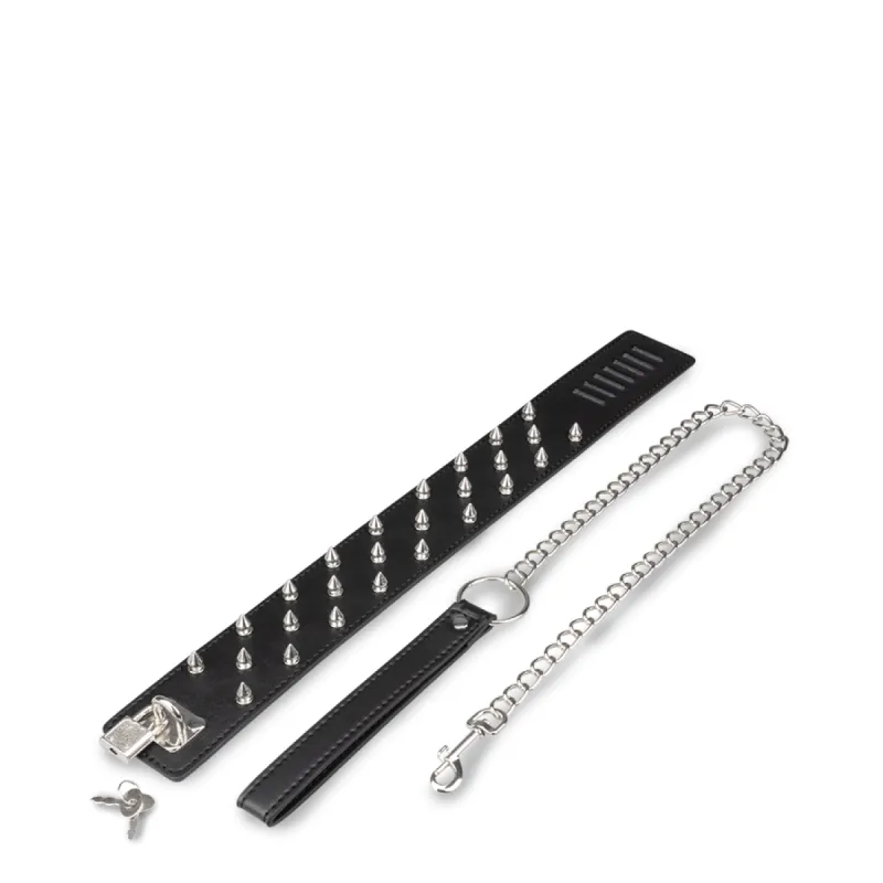 Collier BDSM cuir et pointes