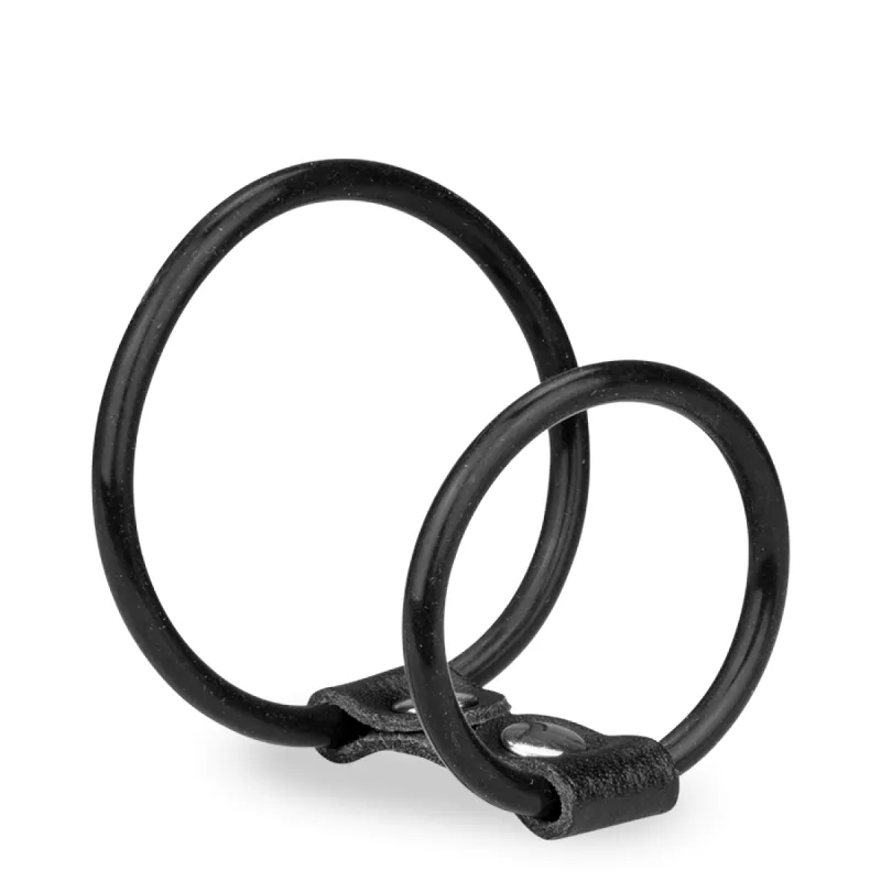 Double anneau similicuir et silicone