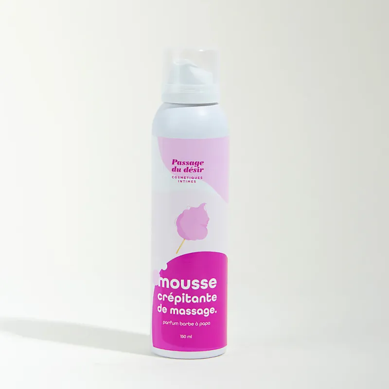 Mousse de massage crépitante et hydratante -   Barbe à papa