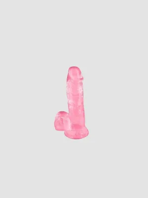 Gode Ventouse Jelly avec Testicules XL Large Rose