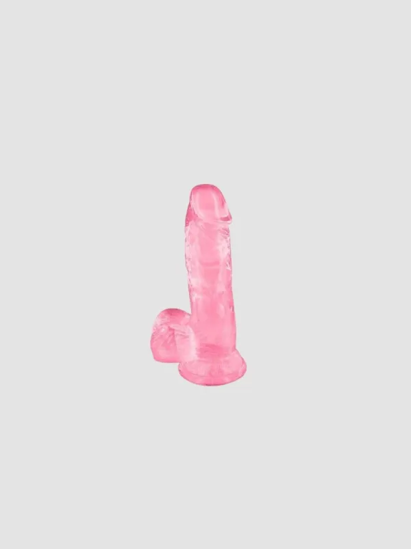 Gode Ventouse Jelly avec Testicules XL Large Rose